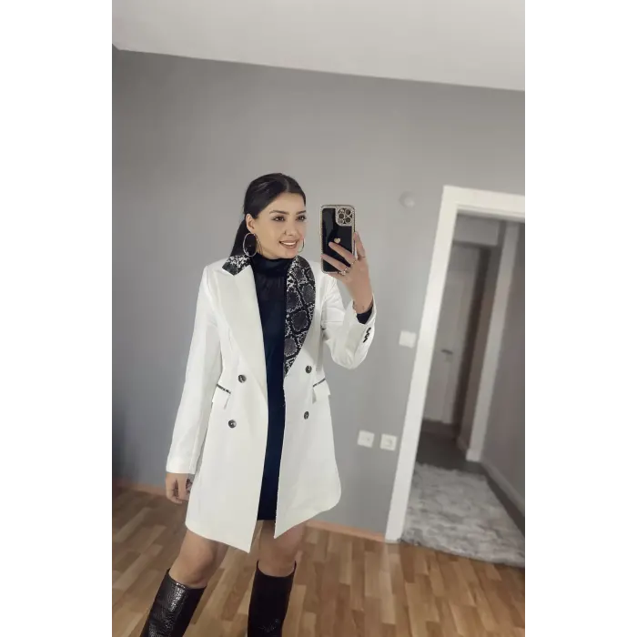 Pios Yaka Leopar Blazer Ceket