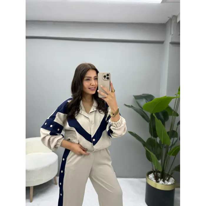 Plaid Premium Çıt Çıtlı İkili Takım