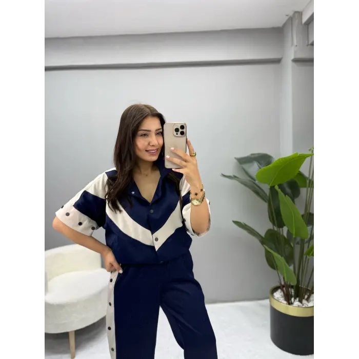 Plaid Premium Çıt Çıtlı İkili Takım