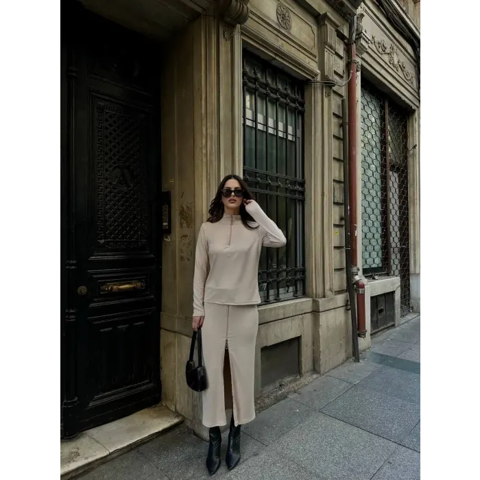 Pradev Modal Fermuarlı Etek Takım