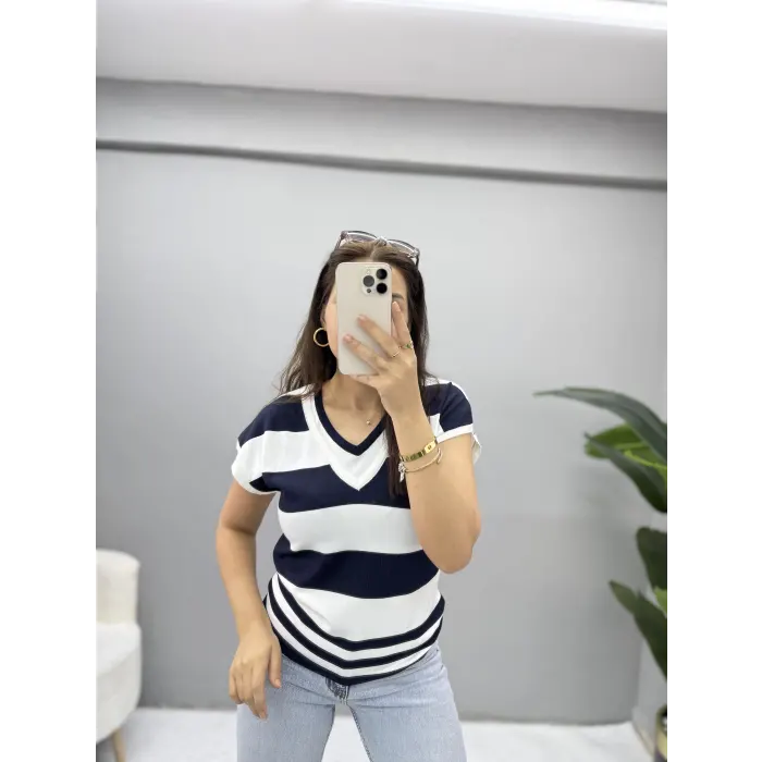 Premium Çift Yaka Triko Bluz