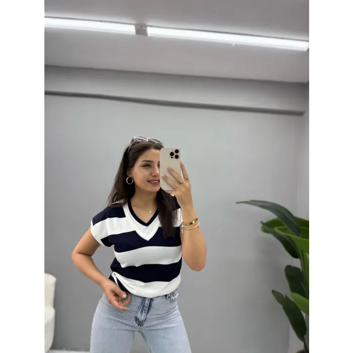 Premium Çift Yaka Triko Bluz