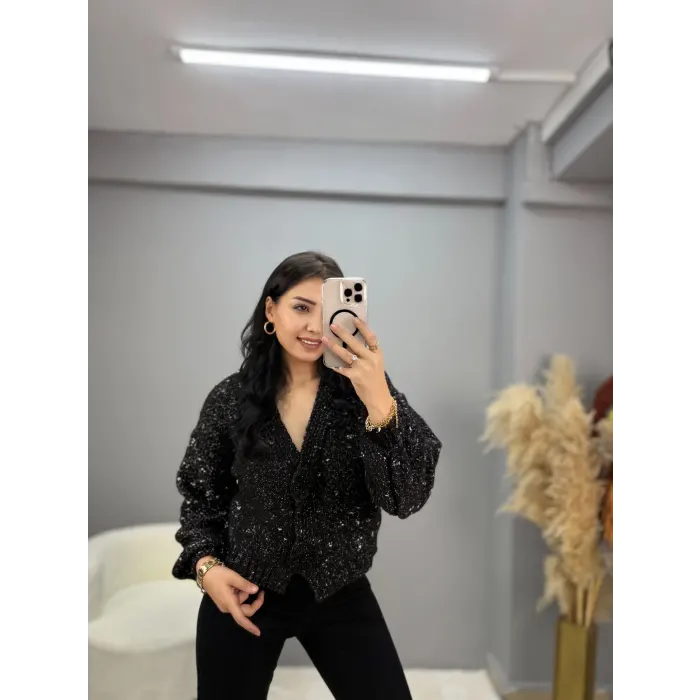 Premium Fiyonk Detaylı Triko Hırka