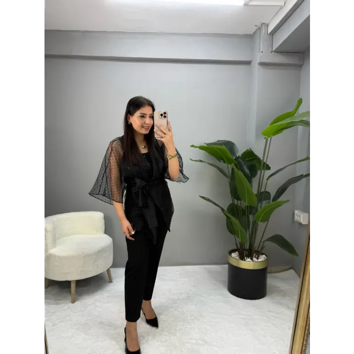 Premium İç Askılı Tül Ceket Takım