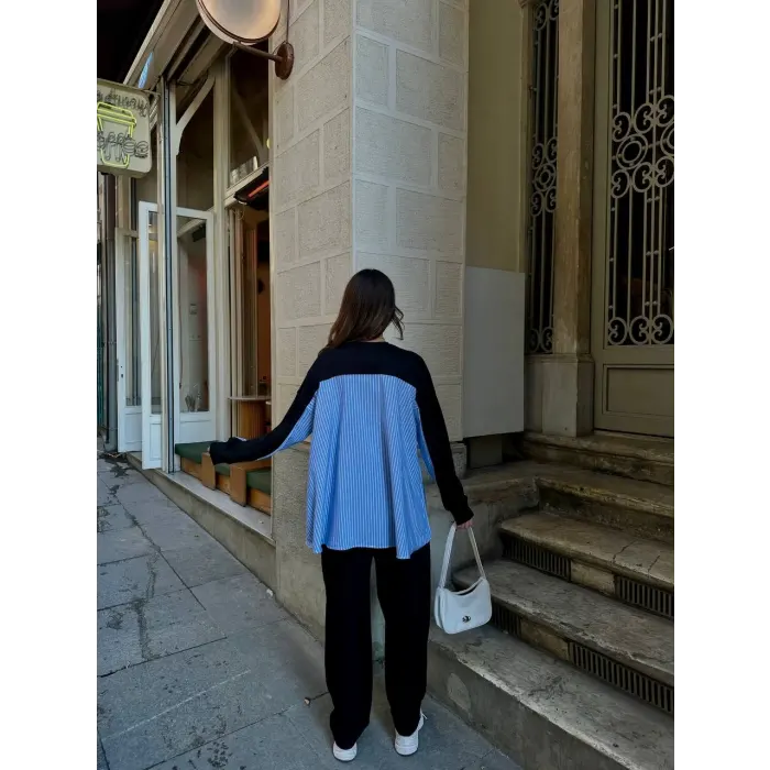 Premium Modal Kumaş Poplin Garnili İkili Takım