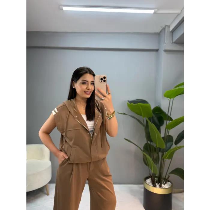 Premium Modal Kumaş Yelekli İkili Takım