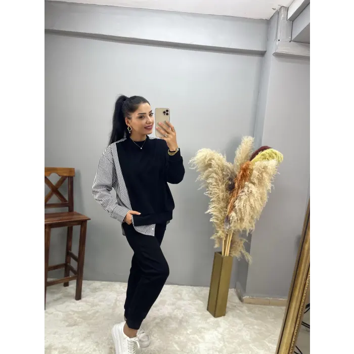 Premium Yanlar Gömlek Detaylı Modal Takım