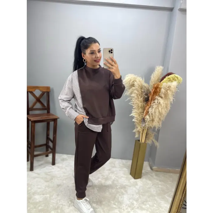 Premium Yanlar Gömlek Detaylı Modal Takım