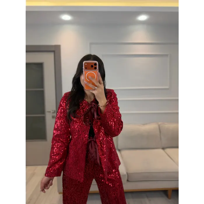 Pul Payet Fiyonk Detaylı Astarlı Ceket