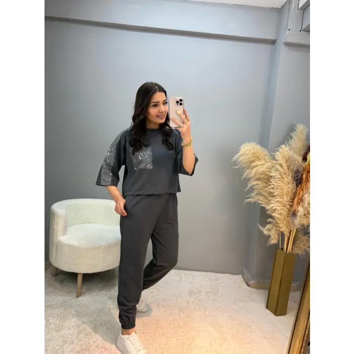 Pullu Garni Detaylı İkili Takım