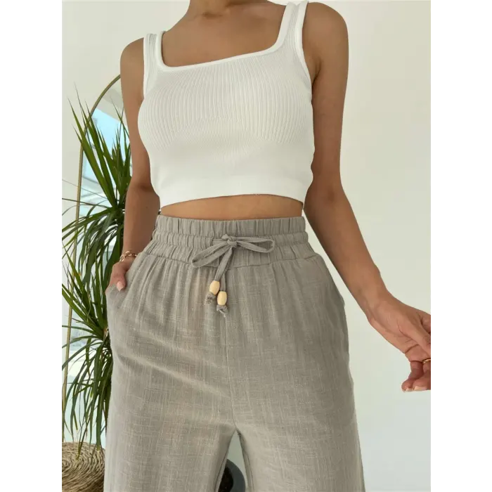 Ranchi Lastikli Boru Paça Pantolon