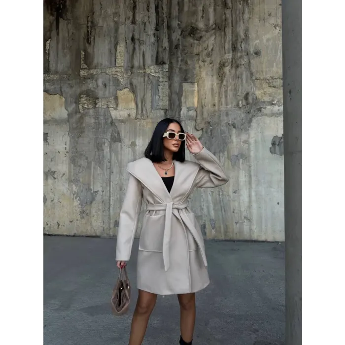 Rayna Kapüşonlu Kaşe Kaban