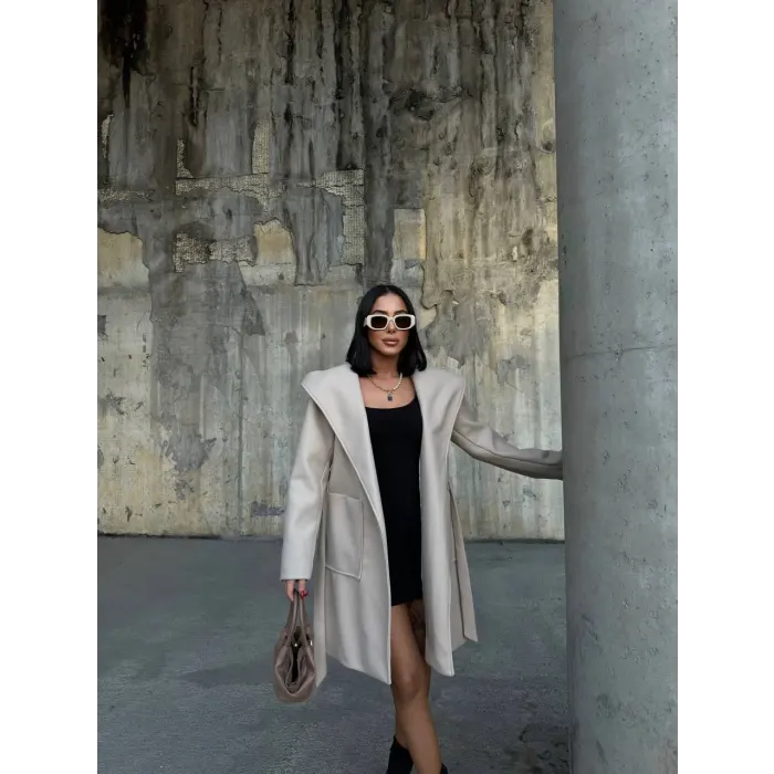 Rayna Kapüşonlu Kaşe Kaban