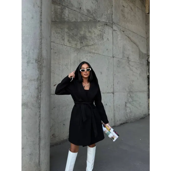 Rayna Kapüşonlu Kaşe Kaban