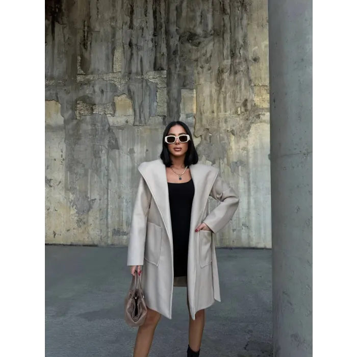 Rayna Kapüşonlu Kaşe Kaban