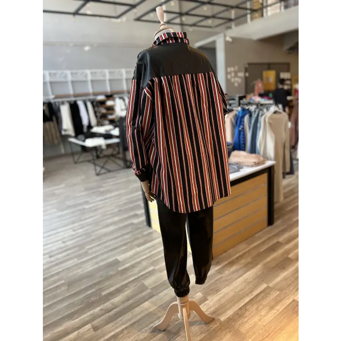 Rinas Deri Detaylı Gömlek