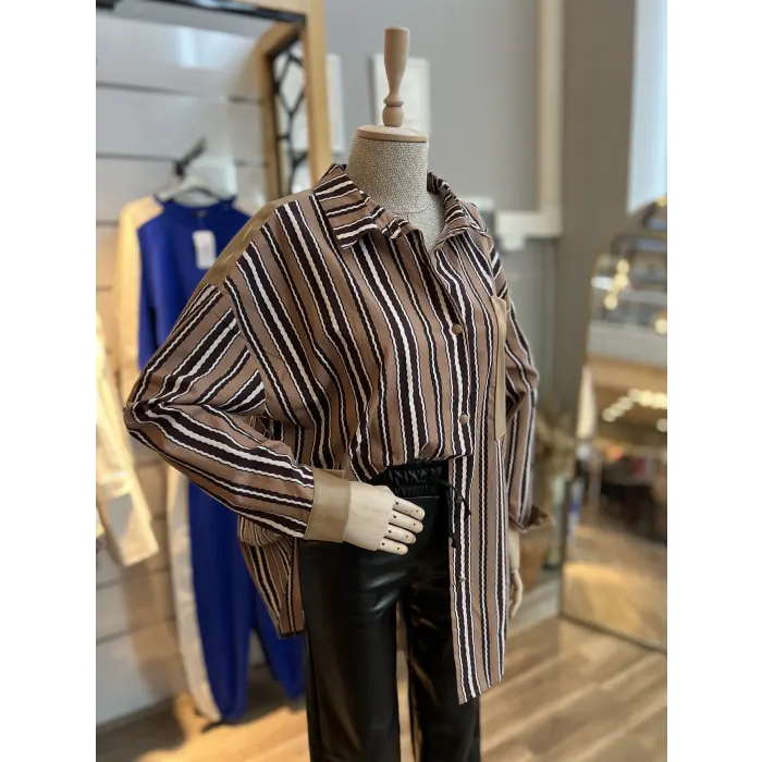 Rinas Deri Detaylı Gömlek