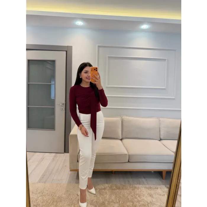 Sandy Önü Şal Detay Bluz