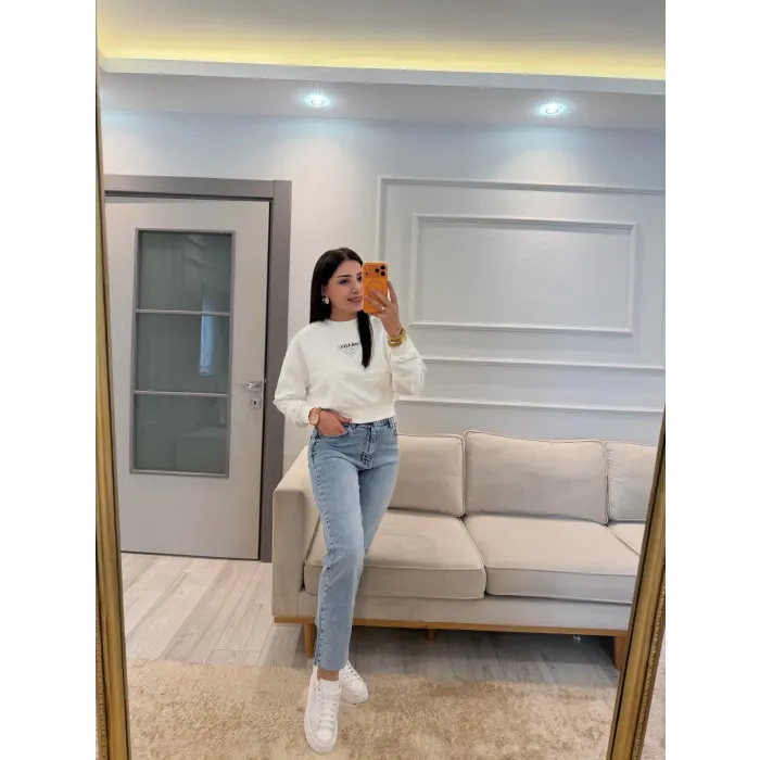 Serpme Taşlı Prada Sweatshirt