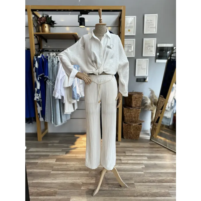 Siento Kalp Taşlı Gömlek