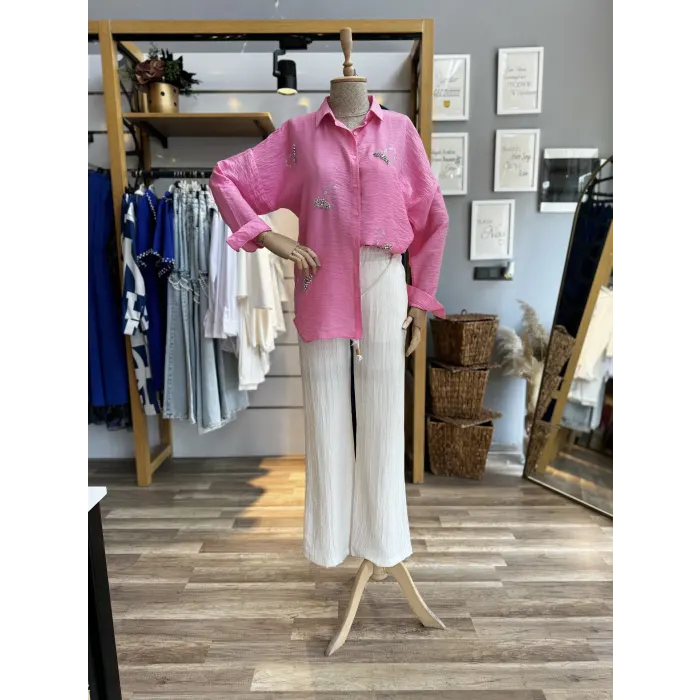 Siento Kalp Taşlı Gömlek