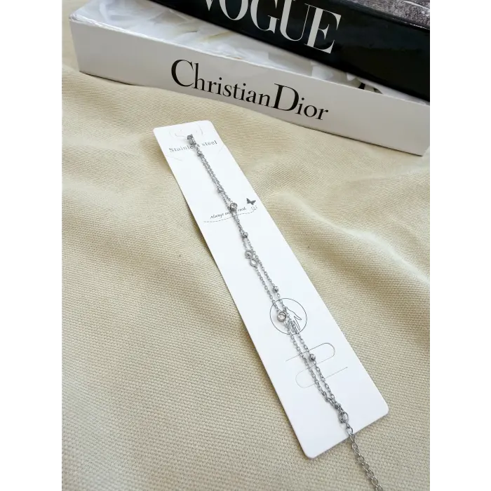 Sonsuzluk Figürlü Çelik Bileklik