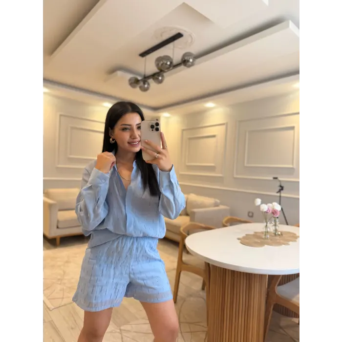 Taş Detaylı Tensel Gömlek