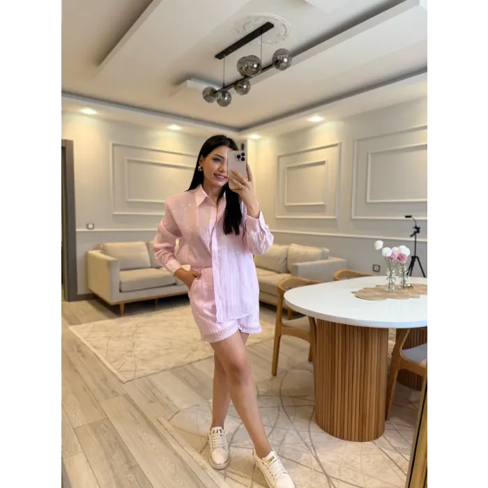 Taş Detaylı Tensel Gömlek