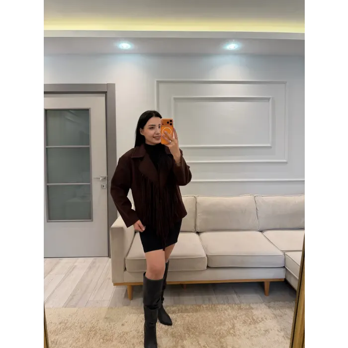 Tasarım Püsküllü Kaşe Ceket