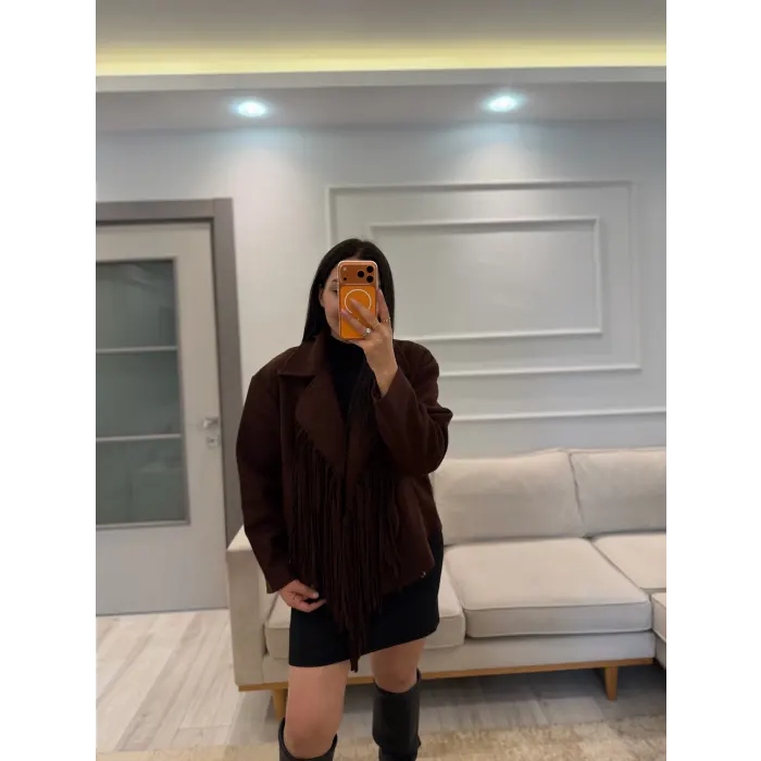 Tasarım Püsküllü Kaşe Ceket