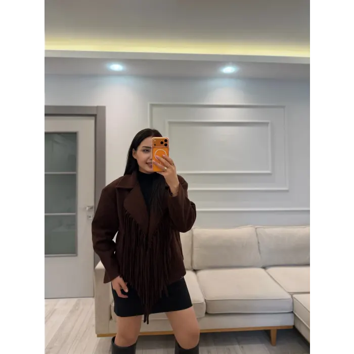 Tasarım Püsküllü Kaşe Ceket