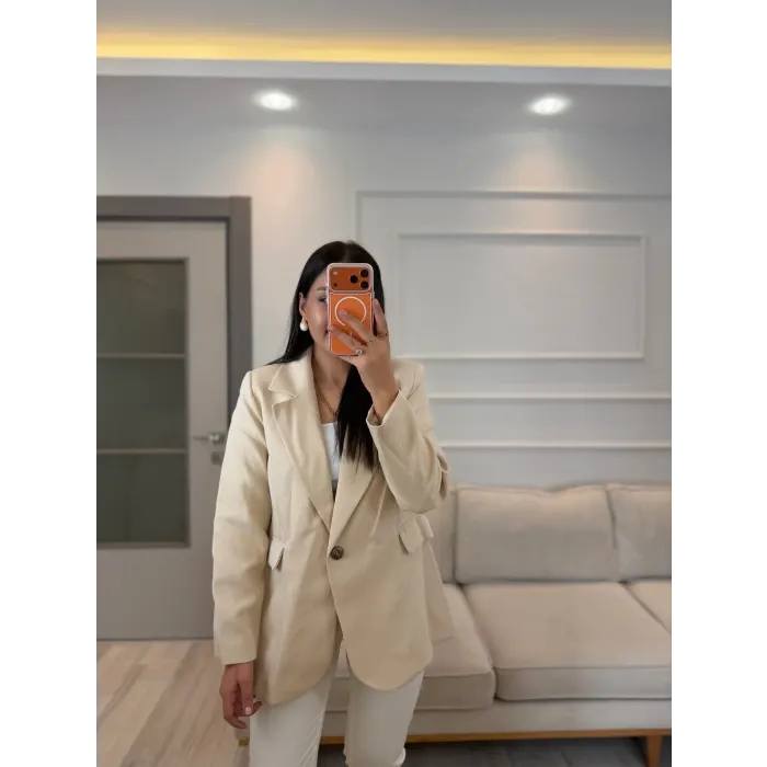 Tek Düğmeli İçi Astarlı Blazer Ceket