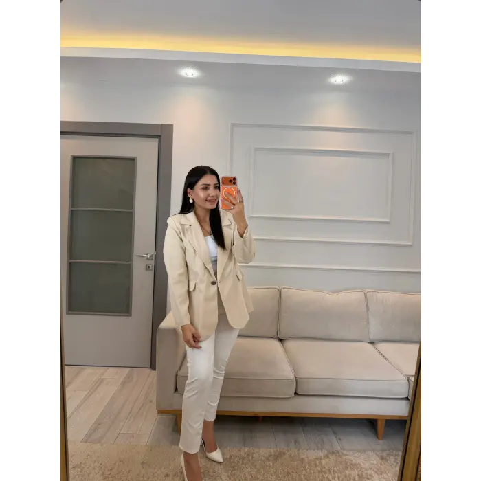Tek Düğmeli İçi Astarlı Blazer Ceket