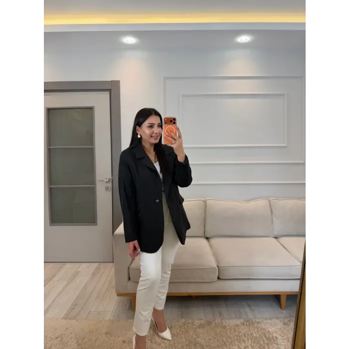 Tek Düğmeli İçi Astarlı Blazer Ceket