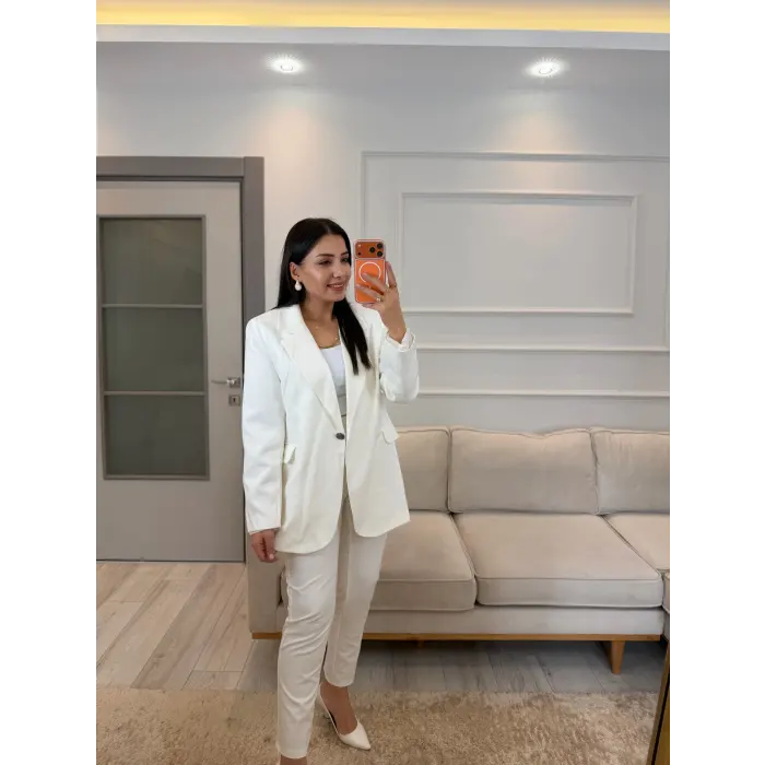 Tek Düğmeli İçi Astarlı Blazer Ceket