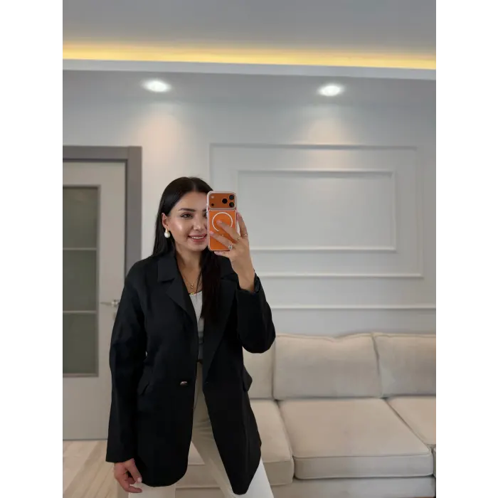 Tek Düğmeli İçi Astarlı Blazer Ceket