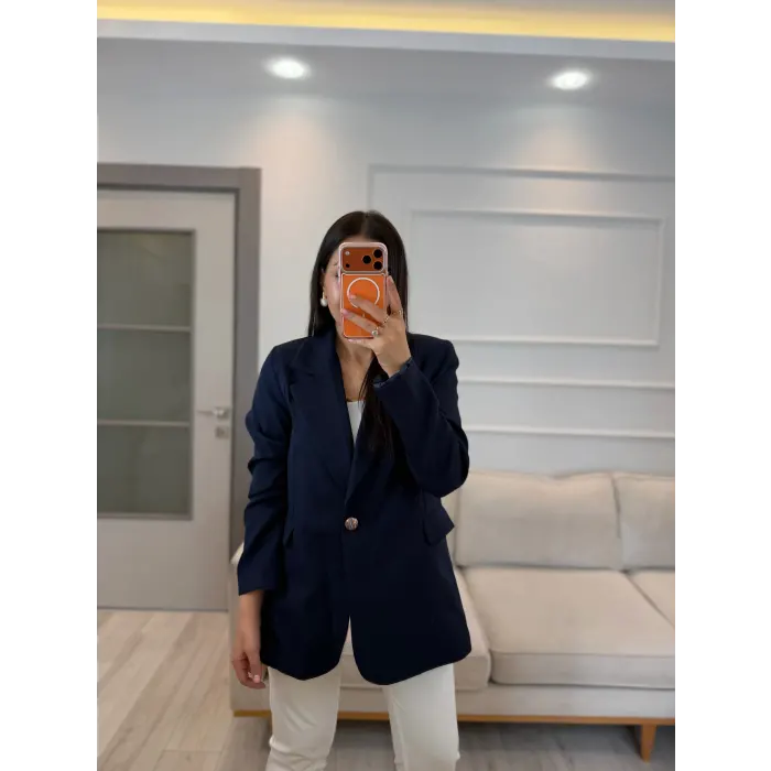 Tek Düğmeli İçi Astarlı Blazer Ceket