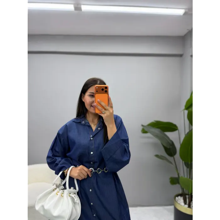 Tensel Denim Elbise