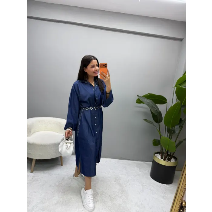 Tensel Denim Elbise