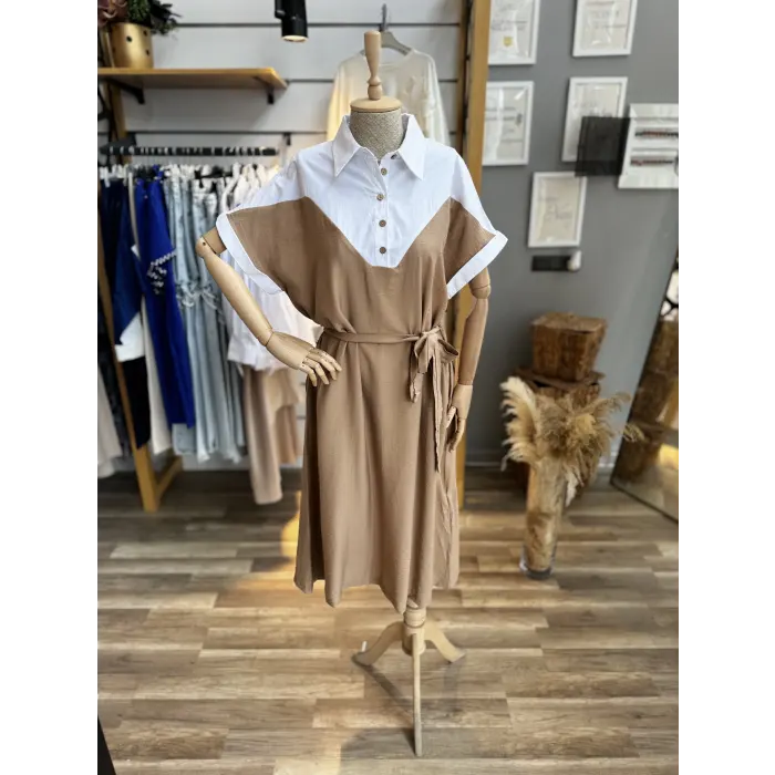 Tienda Kuşaklı Midi Boy Elbise