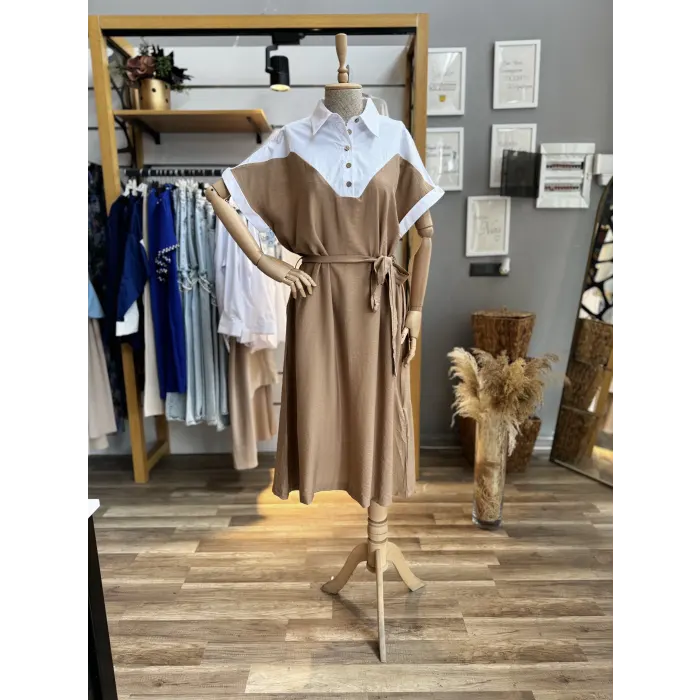 Tienda Kuşaklı Midi Boy Elbise