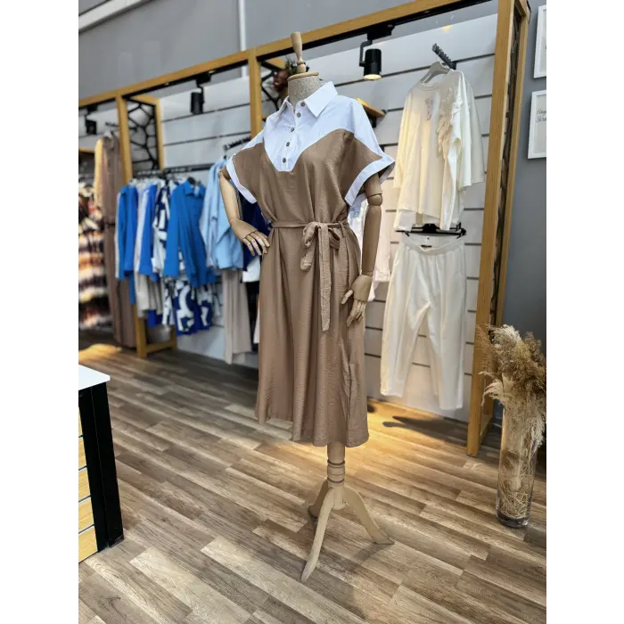 Tienda Kuşaklı Midi Boy Elbise