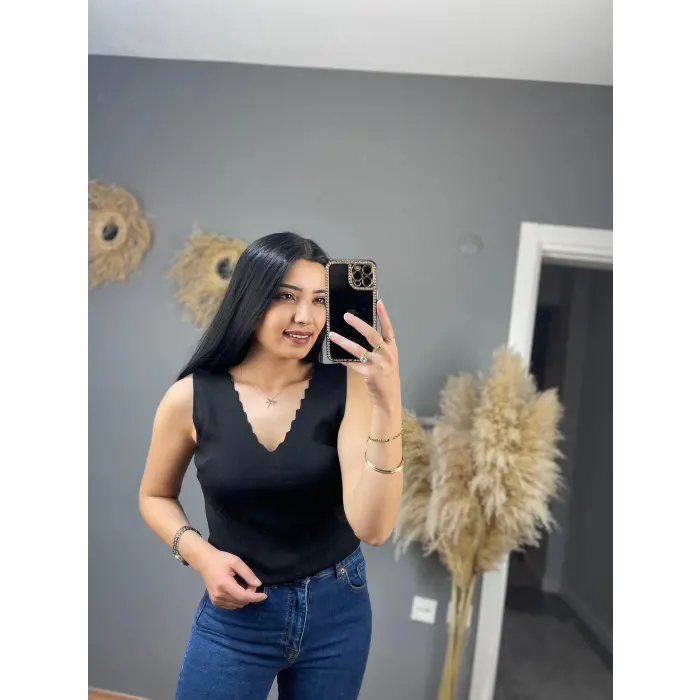 Tinglse Merdiven Yaka Crop