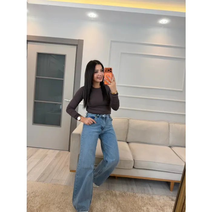 Uzun Kollu Çıt Çıtlı Body Bluz