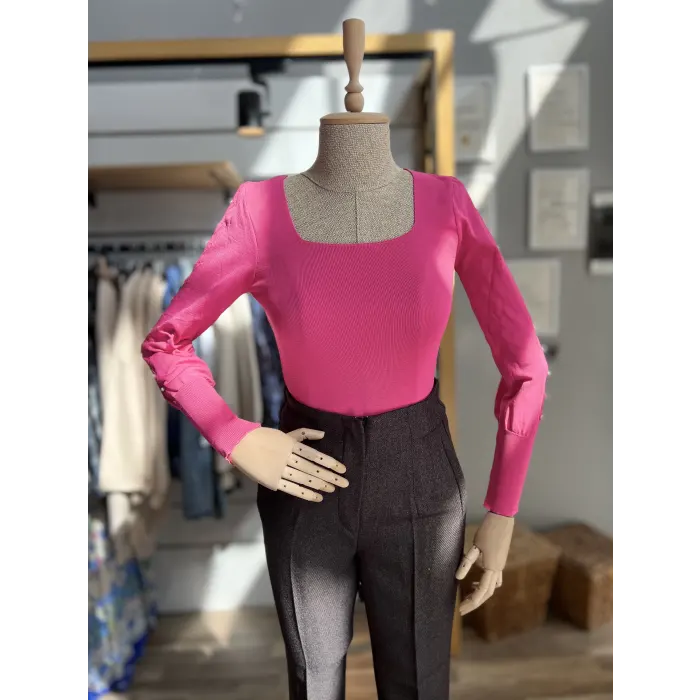 Vasai Kol İnci Detaylı Triko Bluz