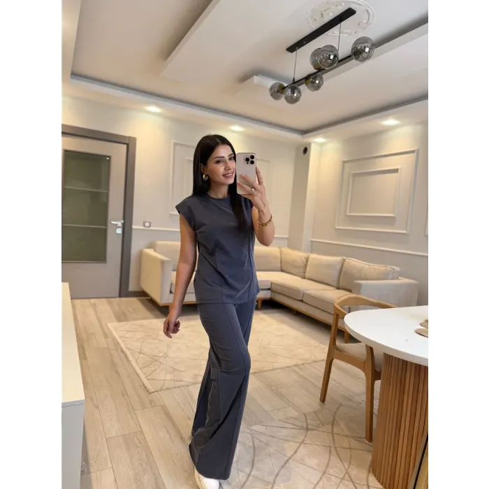 Vatkalı Modal Kumaş Bluz Pantolon Takım