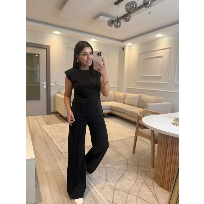 Vatkalı Modal Kumaş Bluz Pantolon Takım