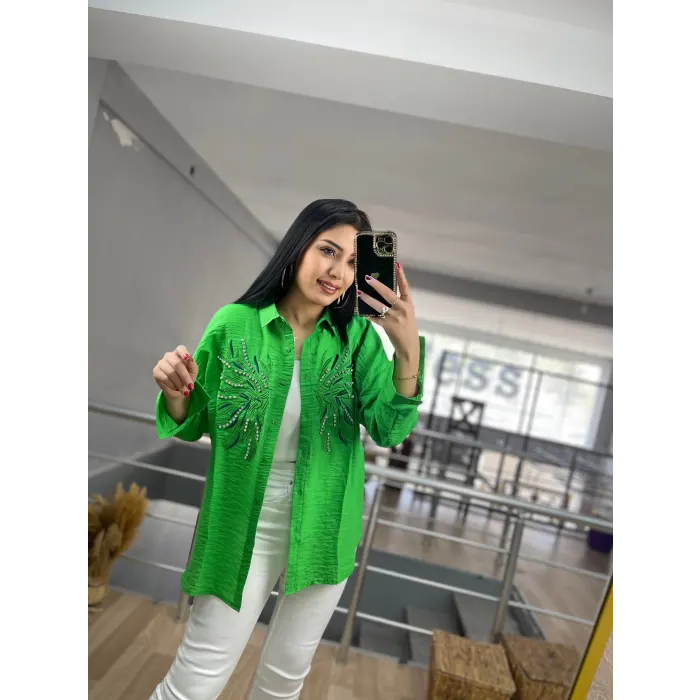 Verfy Kanat Nakışlı Gömlek