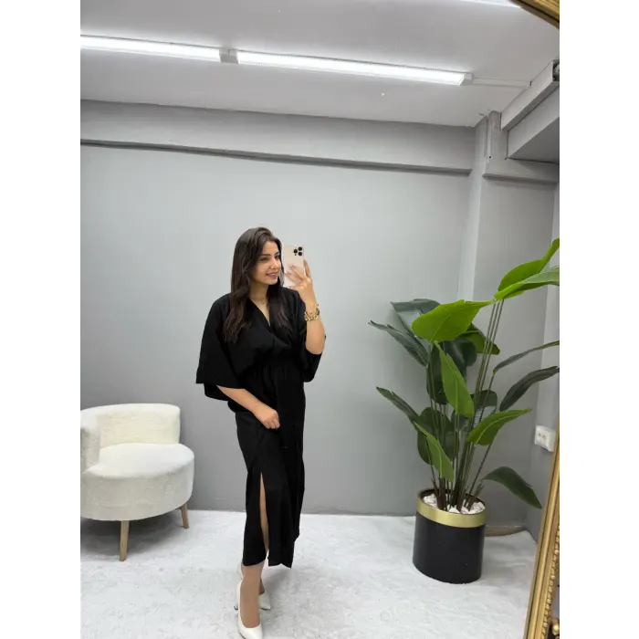 Waist Kruvaze Yaka Elbise