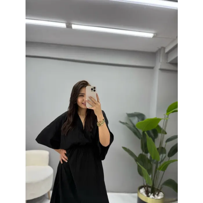 Waist Kruvaze Yaka Elbise